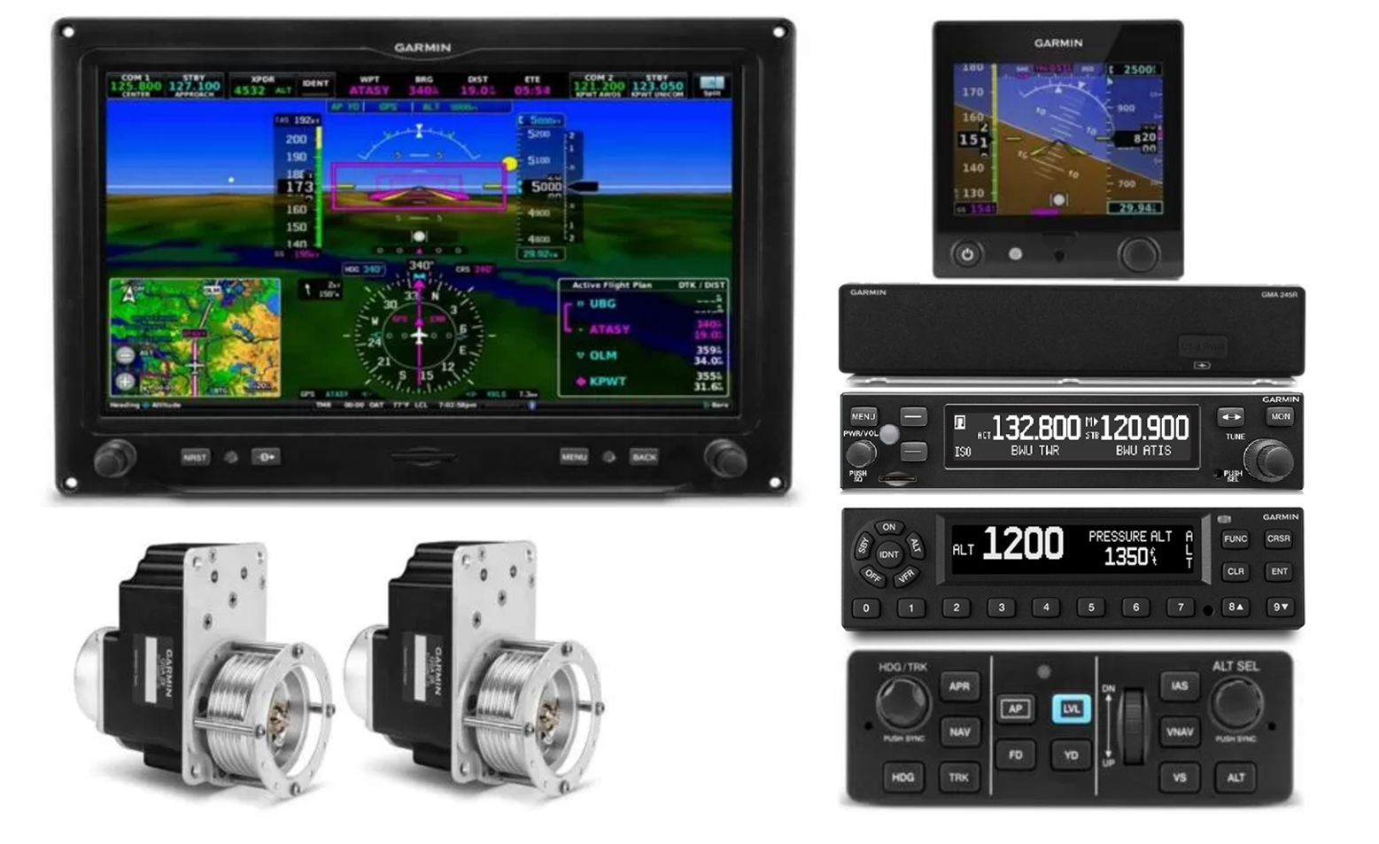 G3x 10.6" EFIS w/ VFR GPS. GMA245R Remote Bluetooth Audio Control Panel. GTR200B Level 2 Com. GTX345W ADS-B In/Out Transponder. GFC500 2 Axis Autopilot. Instrument Panel, Brackets, Wiring Harnesses, Switches, and Misc Hardware.